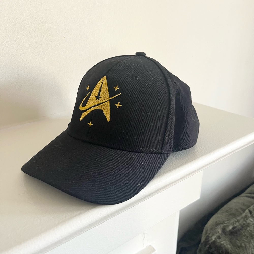 Star Trek Crew Black Baseball Cap with Gold Star Emblem Strange New Worlds